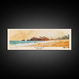 Talpe, Sri Lanka Watercolor Print, Vacation Gift, Sri Lanka Wall Art, Beach Painting, Beach Decor, Large Wall Art, Wood Frame Art