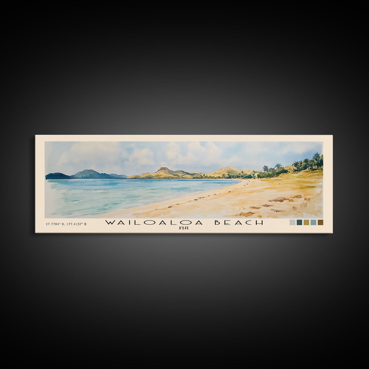 Wailoaloa Beach, Fiji Watercolor Beach Print, Vacation Gift, Fiji Wall Art, Beach Painting, Beach Decor, Beach Painting