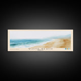 White Beach, Morocco Watercolor Beach Print, Vacation Gift, Morocco Wall Art, Framed Canvas Print, Framed Beach Painting