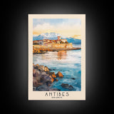 Antibes, France Watercolor Print, Vacation Gift, France Wall Art, Beach Painting, Beach Decor, Large Wall Art, Wood Frame Art