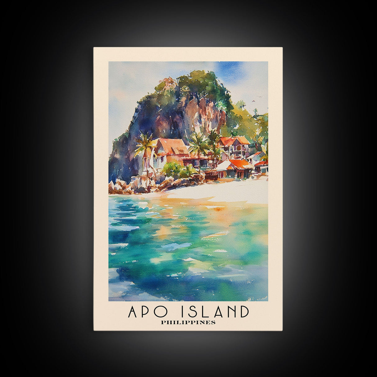 Apo Island, Philippines Watercolor Beach Print, Vacation Gift, Philippines Wall Art, Beach Painting, Beach Decor, Beach Painting