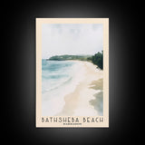 Bathsheba Beach, Barbados Watercolor Print, Vacation Gift, Barbados Wall Art, Beach Painting, Beach Decor, Large Wall Art, Wood Frame Art