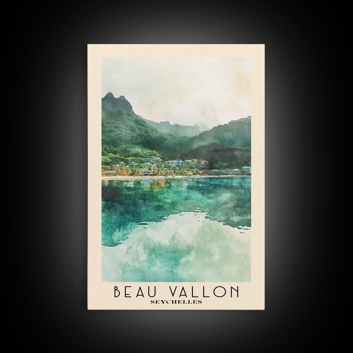 Beau Vallon, Seychelles Watercolor Beach Print, Vacation Gift, Seychelles Wall Art, Beach Painting, Beach Decor, Beach Painting