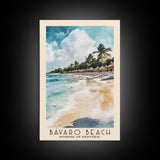 Bávaro Beach, Dominican Republic Watercolor Beach Print, Vacation Gift, Dominican Republic Wall Art, Framed Canvas Print, Framed Beach Painting