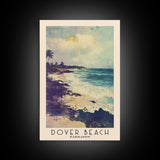 Dover Beach, Barbados Watercolor Beach Print, Vacation Gift, Barbados Wall Art, Framed Canvas Print, Framed Beach Painting