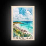 Hideaway Beach, Bahamas Watercolor Beach Print, Vacation Gift, Bahamas Wall Art, Framed Canvas Print, Framed Beach Painting