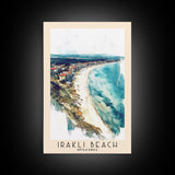 Irakli Beach, Bulgaria Watercolor Beach Print, Vacation Gift, Bulgaria Wall Art, Framed Canvas Print, Framed Beach Painting