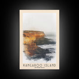 Kangaroo Island, Australia Watercolor Beach Print, Vacation Gift, Australia Wall Art, Framed Canvas Print, Framed Beach Painting