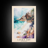 Lucky Bay, Australia Watercolor Print, Vacation Gift, Australia Wall Art, Beach Painting, Beach Decor, Large Wall Art, Wood Frame Art