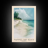 Mammee Bay Beach, Jamaica Watercolor Beach Print, Vacation Gift, Jamaica Wall Art, Framed Canvas Print, Framed Beach Painting