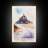 Mont Saint-Michel, France Watercolor Beach Print, Vacation Gift, France Wall Art, Beach Painting, Beach Decor, Beach Painting