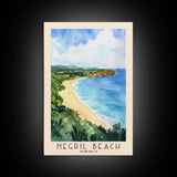 Negril Beach, Jamaica Watercolor Beach Print, Vacation Gift, Jamaica Wall Art, Beach Painting, Beach Decor, Beach Painting