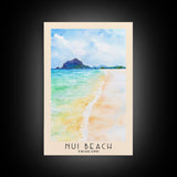 Nui Beach, Thailand Watercolor Print, Vacation Gift, Thailand Wall Art, Beach Painting, Beach Decor, Large Wall Art, Wood Frame Art