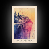 Palmarola, Italy Watercolor Print, Vacation Gift, Italy Wall Art, Beach Painting, Beach Decor, Large Wall Art, Wood Frame Art