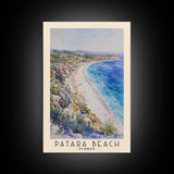 Patara Beach, Turkey Watercolor Print, Vacation Gift, Turkey Wall Art, Beach Painting, Beach Decor, Large Wall Art, Wood Frame Art