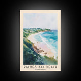 Paynes Bay Beach, Barbados Watercolor Print, Vacation Gift, Barbados Wall Art, Beach Painting, Beach Decor, Large Wall Art, Wood Frame Art