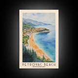 Petrovac Beach, Montenegro Watercolor Beach Print, Vacation Gift, Montenegro Wall Art, Beach Painting, Beach Decor, Beach Painting