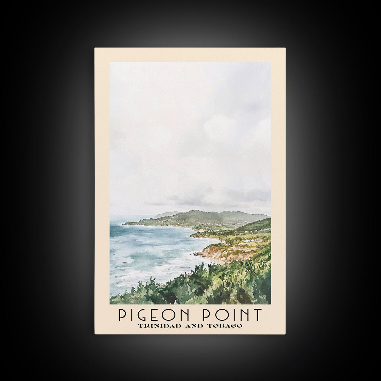 Pigeon Point, Trinidad and Tobago Watercolor Beach Print, Vacation Gift, Trinidad and Tobago Wall Art, Beach Painting, Beach Decor, Beach Painting