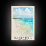 Pillory Beach, Turks and Caicos Watercolor Beach Print, Vacation Gift, Turks and Caicos Wall Art, Framed Canvas Print, Framed Beach Painting