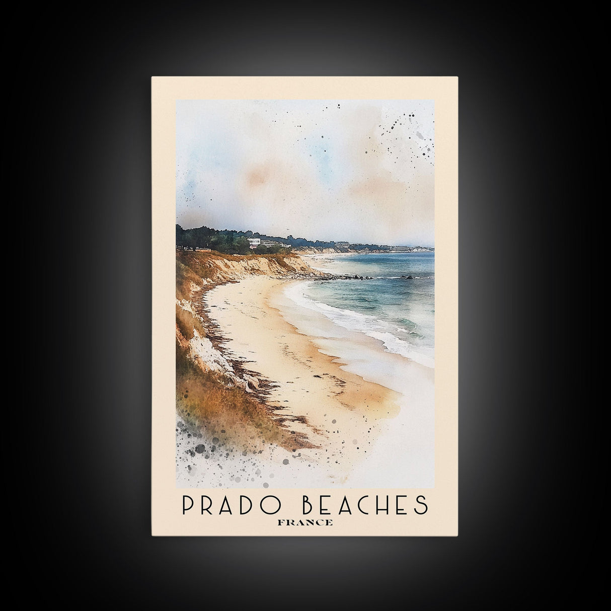 Prado Beaches, France Watercolor Beach Print, Vacation Gift, France Wall Art, Beach Painting, Beach Decor, Beach Painting