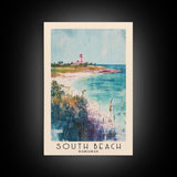 South Beach, Bahamas Watercolor Beach Print, Vacation Gift, Bahamas Wall Art, Beach Painting, Beach Decor, Beach Painting