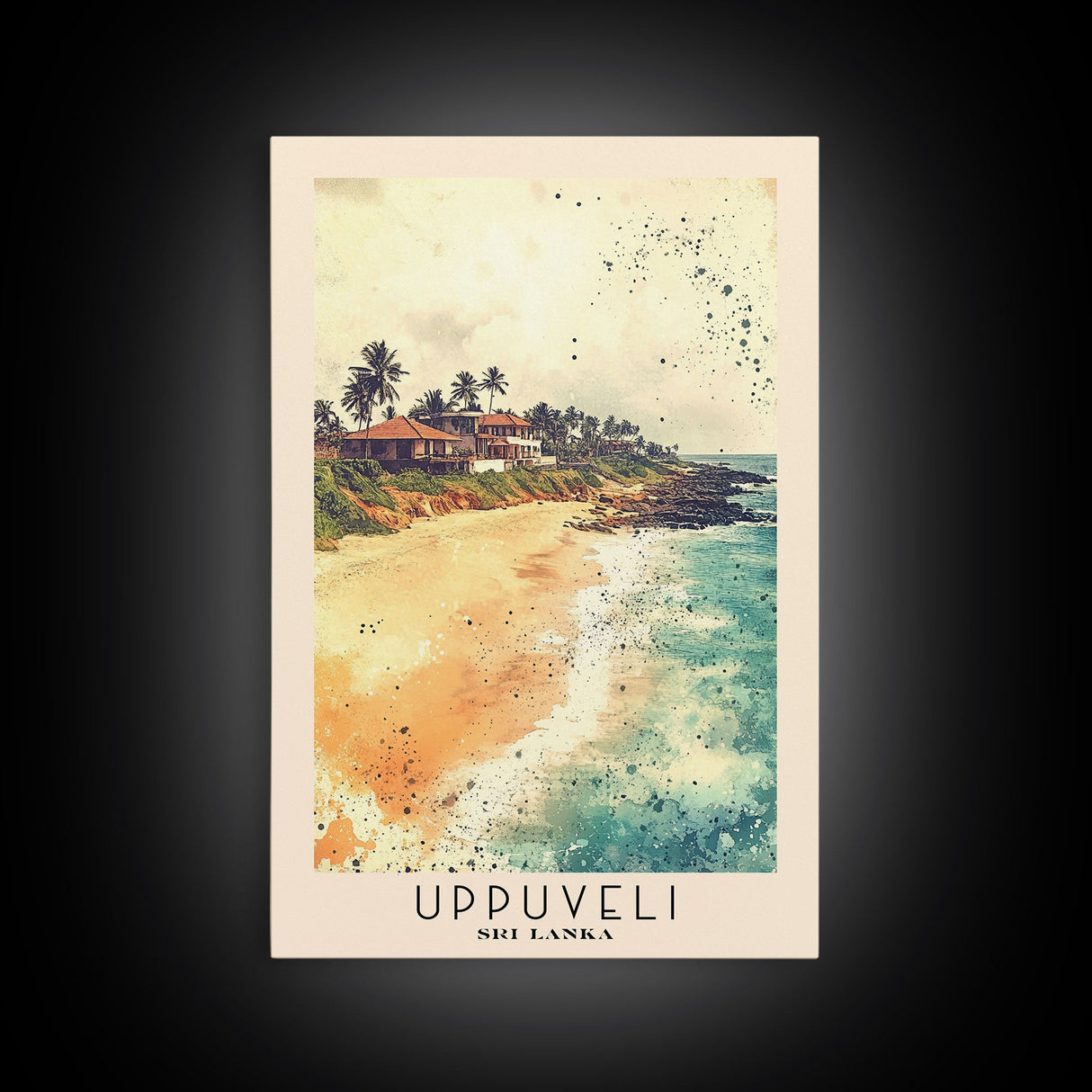 Uppuveli, Sri Lanka Watercolor Beach Print, Vacation Gift, Sri Lanka Wall Art, Beach Painting, Beach Decor, Beach Painting