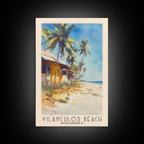 Vilanculos Beach, Mozambique Watercolor Print, Vacation Gift, Mozambique Wall Art, Beach Painting, Beach Decor, Large Wall Art, Wood Frame Art