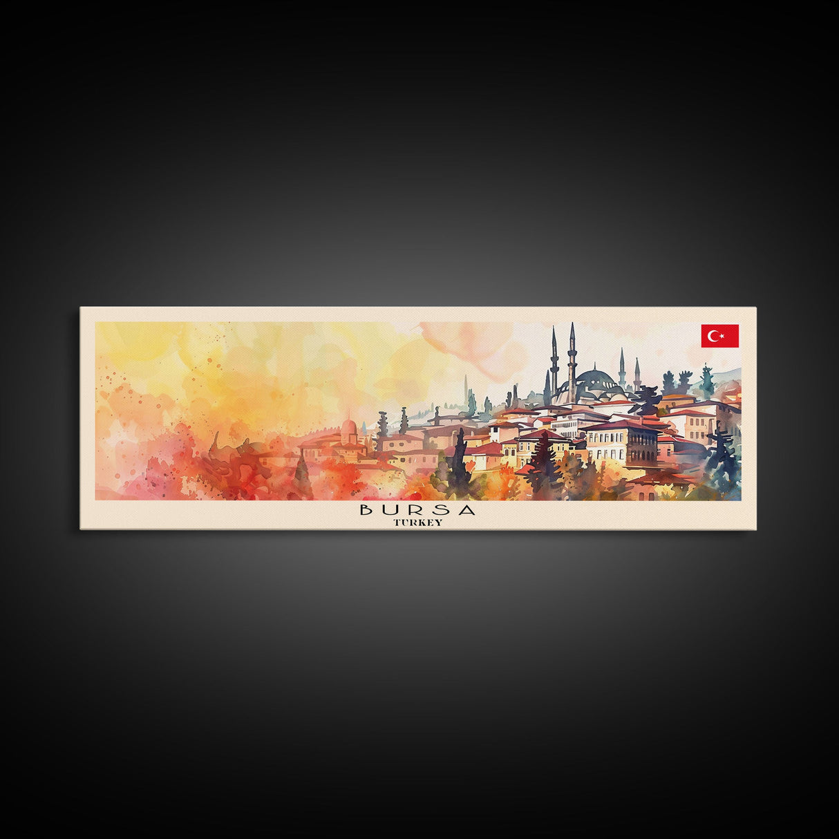 Bursa Turkey Travel Print Wall Art, Panoramic City Art, Travel Art, Wall Decor, Vacation Gift, Framed Canvas Print Or Metal Art