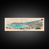 Denizli Turkey Wall Art, Panoramic Travel Poster, Panoramic Framed Canvas Print, City Wall Art, Wall Hanging Home Decor, Travel Art