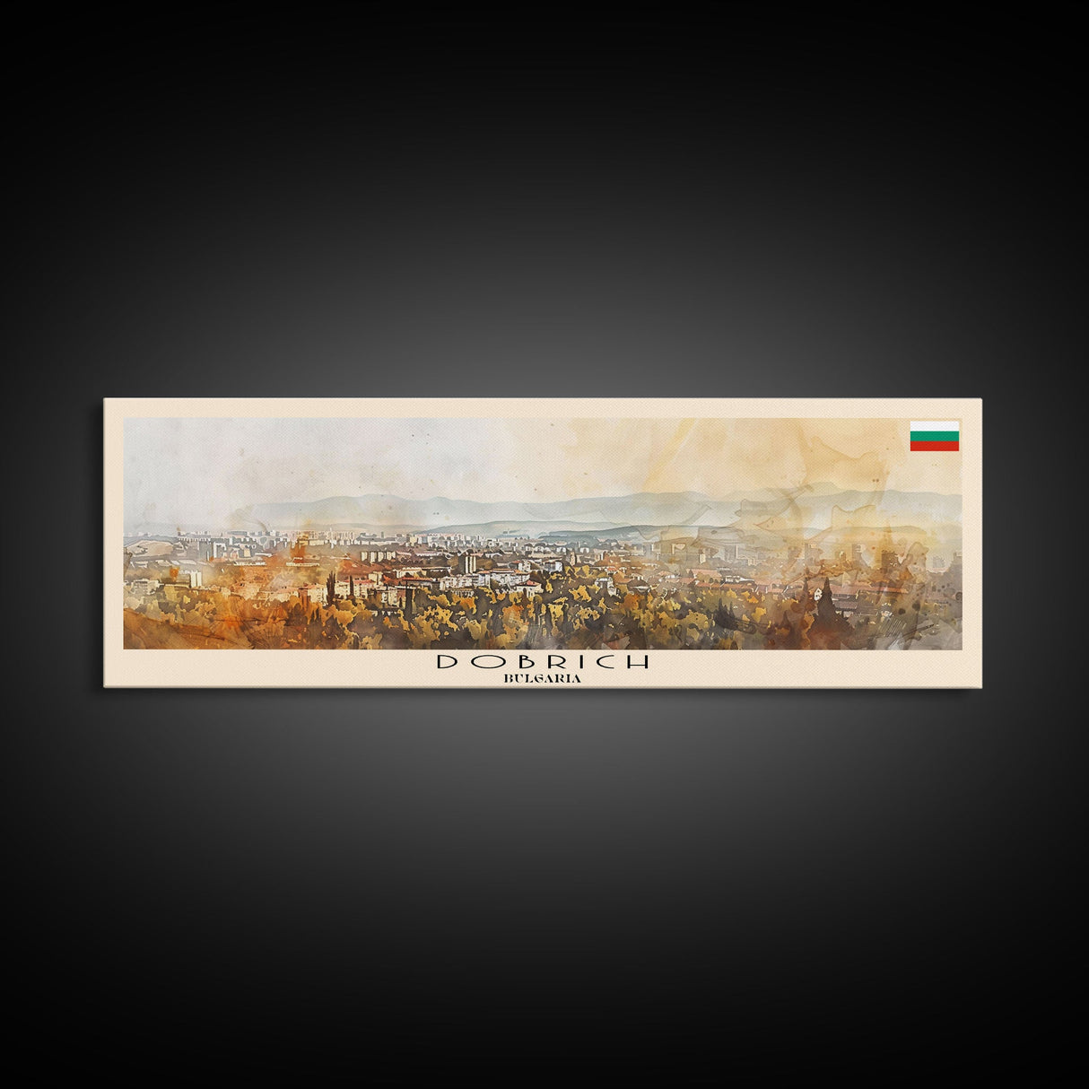 Dobrich Bulgaria Travel Art, City Art, Framed Canvas Print or Metal Wall Art, Europe Travel Poster, Panoramic Wall Art, Extra Wide Wall Art