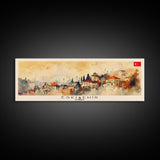 Eskisehir Turkey Panoramic Travel Poster, Framed Canvas Print or Metal Wall Art, Travel Art, Home Decor, Panoramic Painting, Midcentury Art