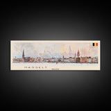 Hasselt Belgium Wall Art, Panoramic Travel Poster, Panoramic Framed Canvas Print, City Wall Art, Wall Hanging Home Decor, Travel Art