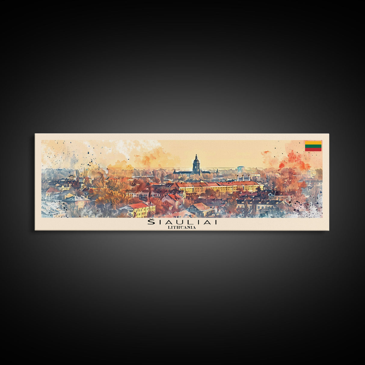 Iauliai Lithuania Travel Print Wall Art, Panoramic City Art, Travel Art, Wall Decor, Vacation Gift, Framed Canvas Print Or Metal Art