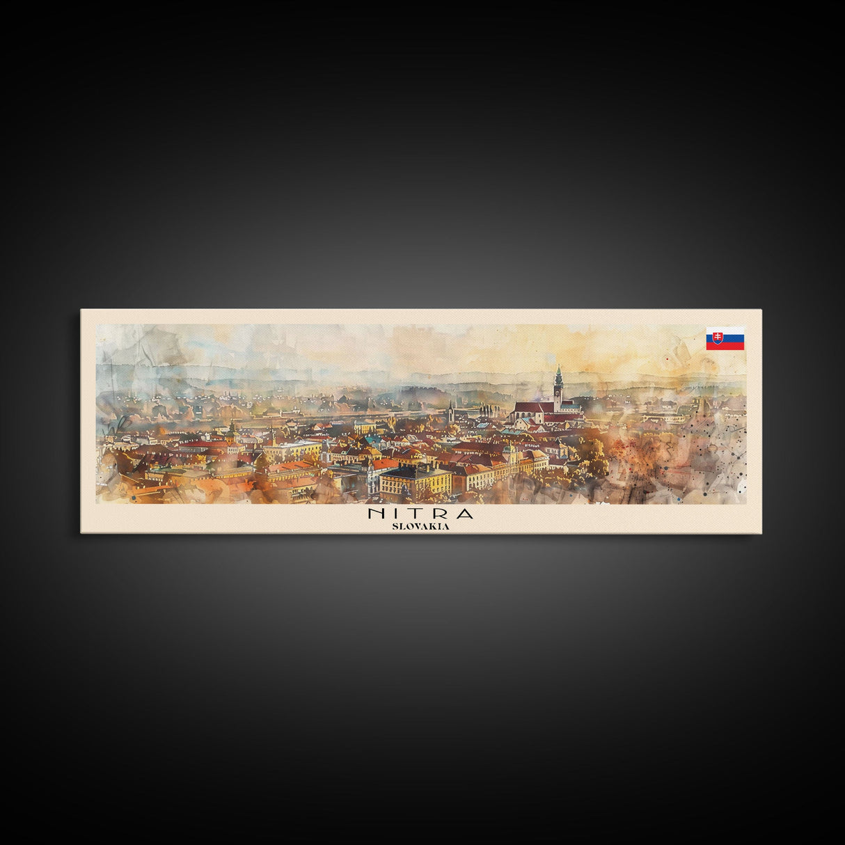 Nitra Slovakia Wall Art, Panoramic Travel Poster, Panoramic Framed Canvas Print, City Wall Art, Wall Hanging Home Decor, Travel Art