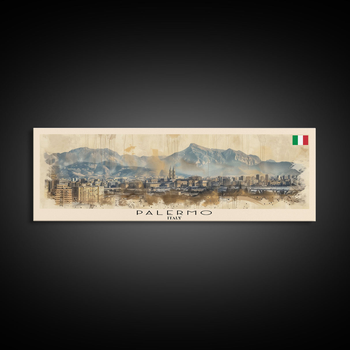 Palermo Italy Travel Print Wall Art, Panoramic City Art, Travel Art, Wall Decor, Vacation Gift, Framed Canvas Print Or Metal Art