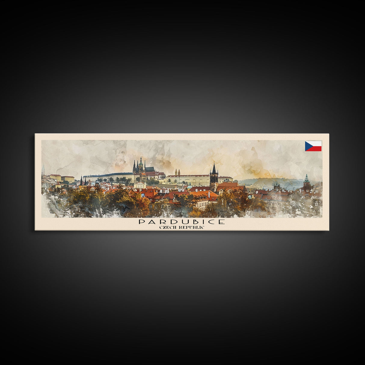 Pardubice Czech Republic Travel Art, City Art, Framed Canvas Print or Metal Wall Art, Europe Travel Poster, Panoramic Wall Art, Extra Wide Wall Art