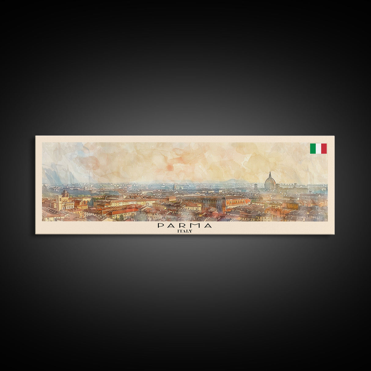 Parma Italy Wall Art, Panoramic Travel Poster, Panoramic Framed Canvas Print, City Wall Art, Wall Hanging Home Decor, Travel Art