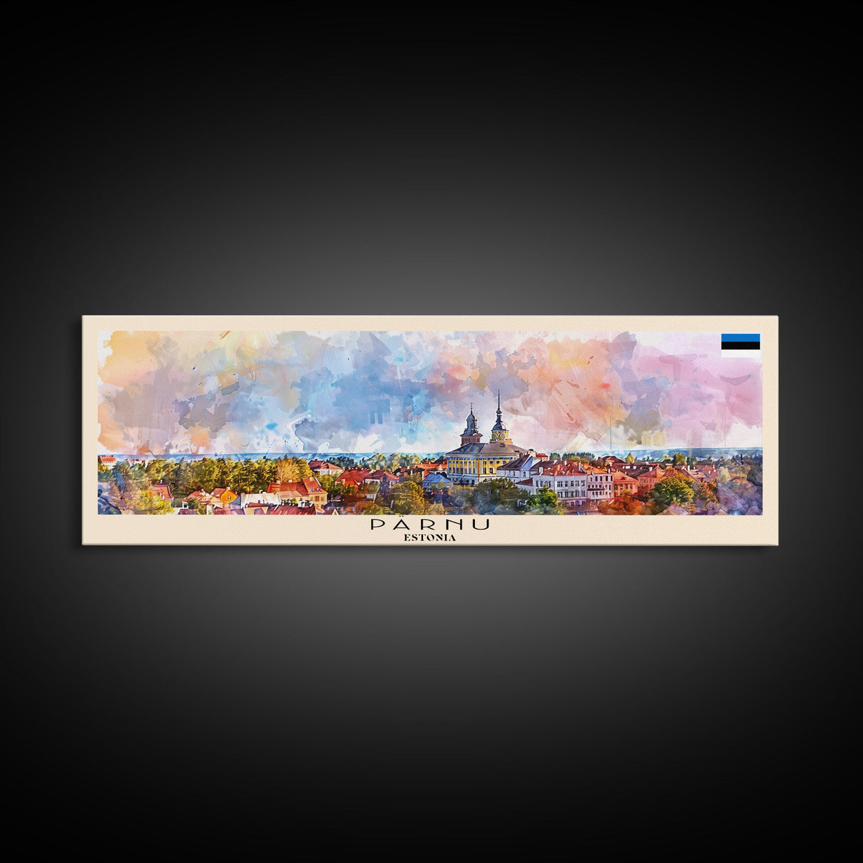 Parnu Estonia Travel Print Wall Art, Panoramic City Art, Travel Art, Wall Decor, Vacation Gift, Framed Canvas Print Or Metal Art