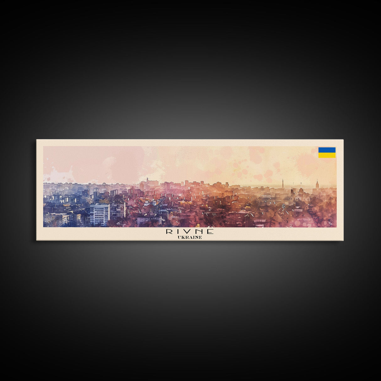 Rivne Ukraine Wall Art, Panoramic Travel Poster, Panoramic Framed Canvas Print, City Wall Art, Wall Hanging Home Decor, Travel Art