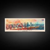 Rotterdam Netherlands Wall Art, Panoramic Travel Poster, Panoramic Framed Canvas Print, City Wall Art, Wall Hanging Home Decor, Travel Art