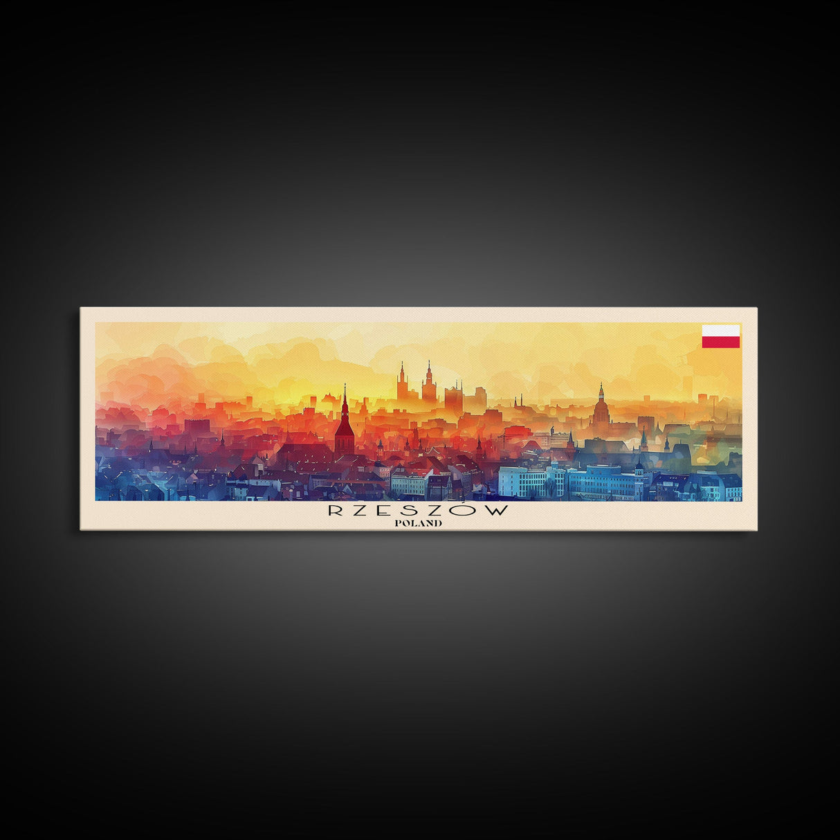 Rzeszow Poland Wall Art, Panoramic Travel Poster, Panoramic Framed Canvas Print, City Wall Art, Wall Hanging Home Decor, Travel Art