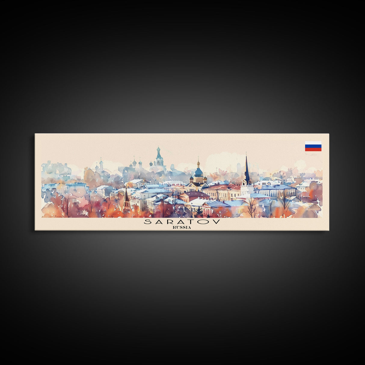 Saratov Russia Wall Art, Panoramic Travel Poster, Panoramic Framed Canvas Print, City Wall Art, Wall Hanging Home Decor, Travel Art