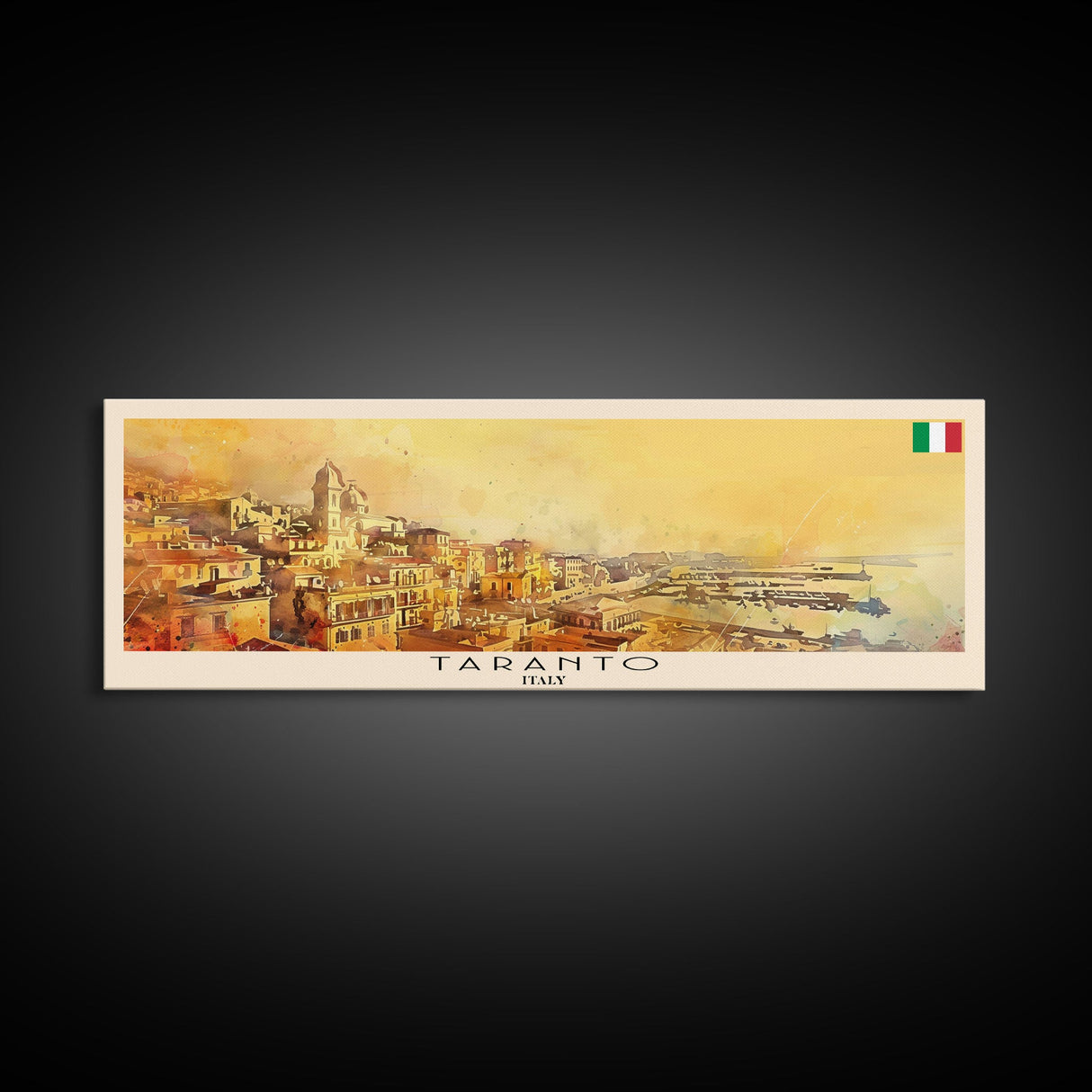 Taranto Italy Travel Art, City Art, Framed Canvas Print or Metal Wall Art, Europe Travel Poster, Panoramic Wall Art, Extra Wide Wall Art