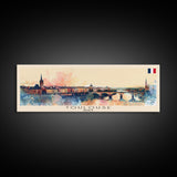 Toulouse Franc Wall Art, Panoramic Travel Poster, Panoramic Framed Canvas Print, City Wall Art, Wall Hanging Home Decor, Travel Art