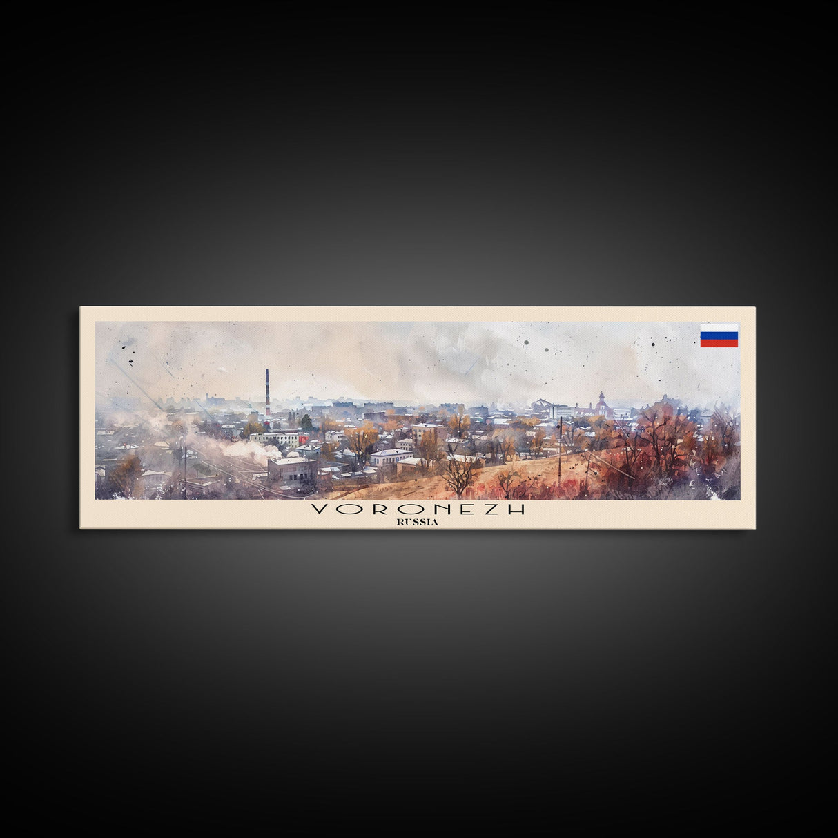 Voronezh Russia Panoramic Travel Poster, Framed Canvas Print or Metal Wall Art, Travel Art, Home Decor, Panoramic Painting, Midcentury Art