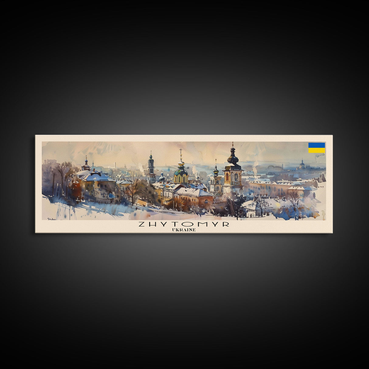 Zhytomyr Ukraine Travel Art, City Art, Framed Canvas Print or Metal Wall Art, Europe Travel Poster, Panoramic Wall Art, Extra Wide Wall Art