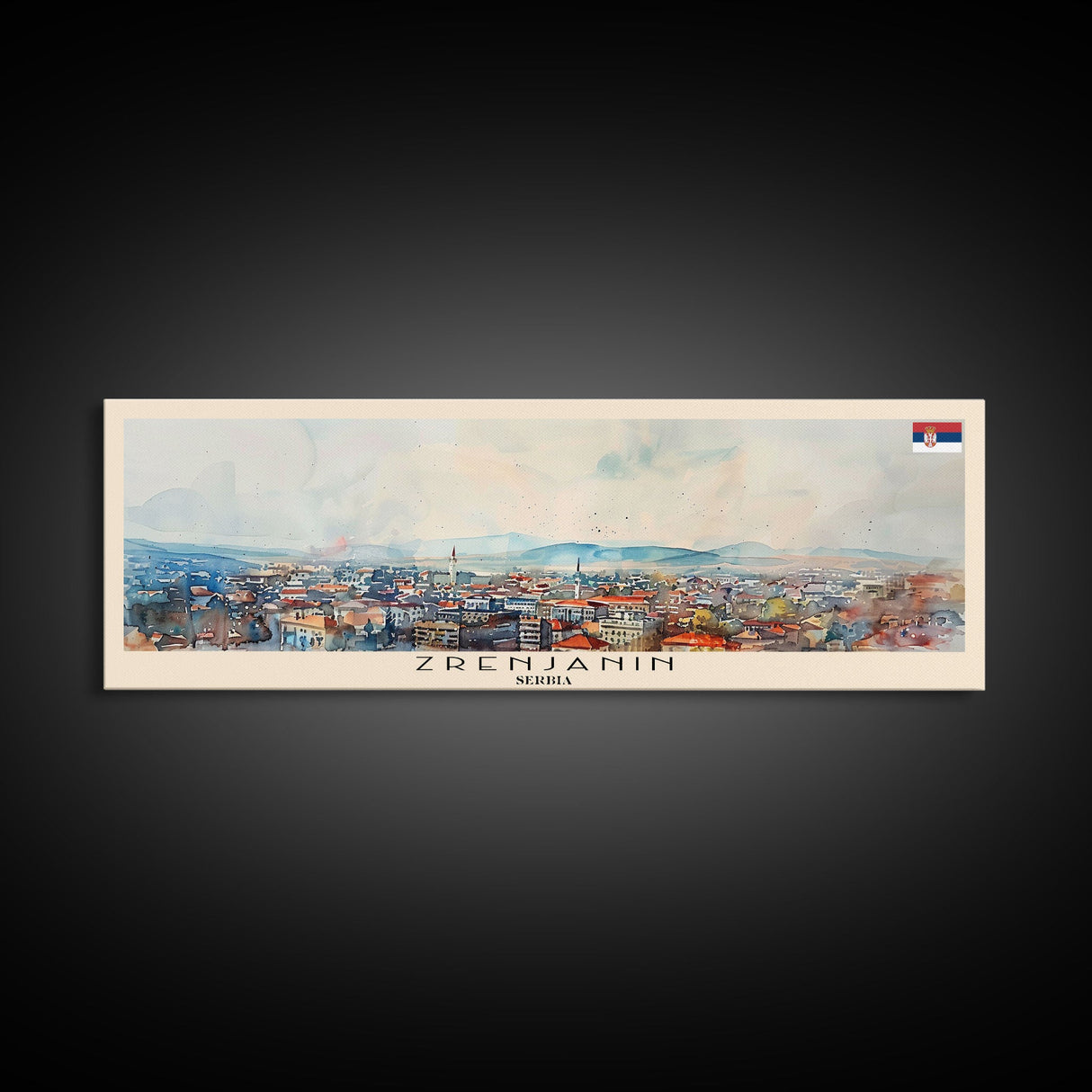 Zrenjanin Serbia Wall Art, Panoramic Travel Poster, Panoramic Framed Canvas Print, City Wall Art, Wall Hanging Home Decor, Travel Art