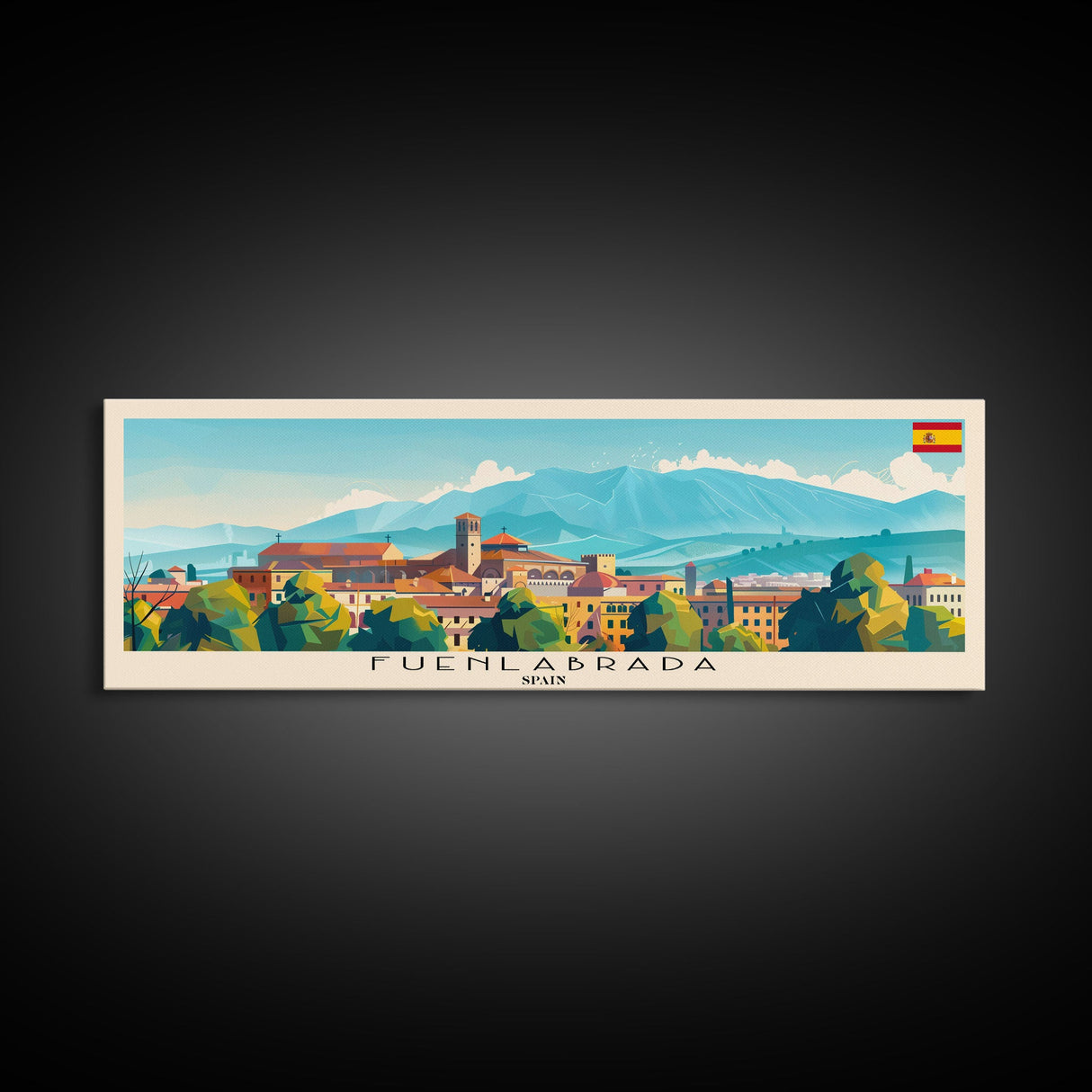 Fuenlabrada Spain Wall Art, Panoramic Travel Poster, Panoramic Framed Canvas Print, City Wall Art, Wall Hanging Home Decor, Travel Art