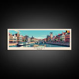 Ghent Belgium Wall Art, Panoramic Travel Poster, Panoramic Framed Canvas Print, City Wall Art, Wall Hanging Home Decor, Travel Art