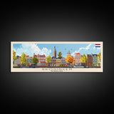 Groningen Netherlands Travel Art, City Art, Framed Canvas Print or Metal Wall Art, Europe Travel Poster, Panoramic Wall Art, Extra Wide Wall Art